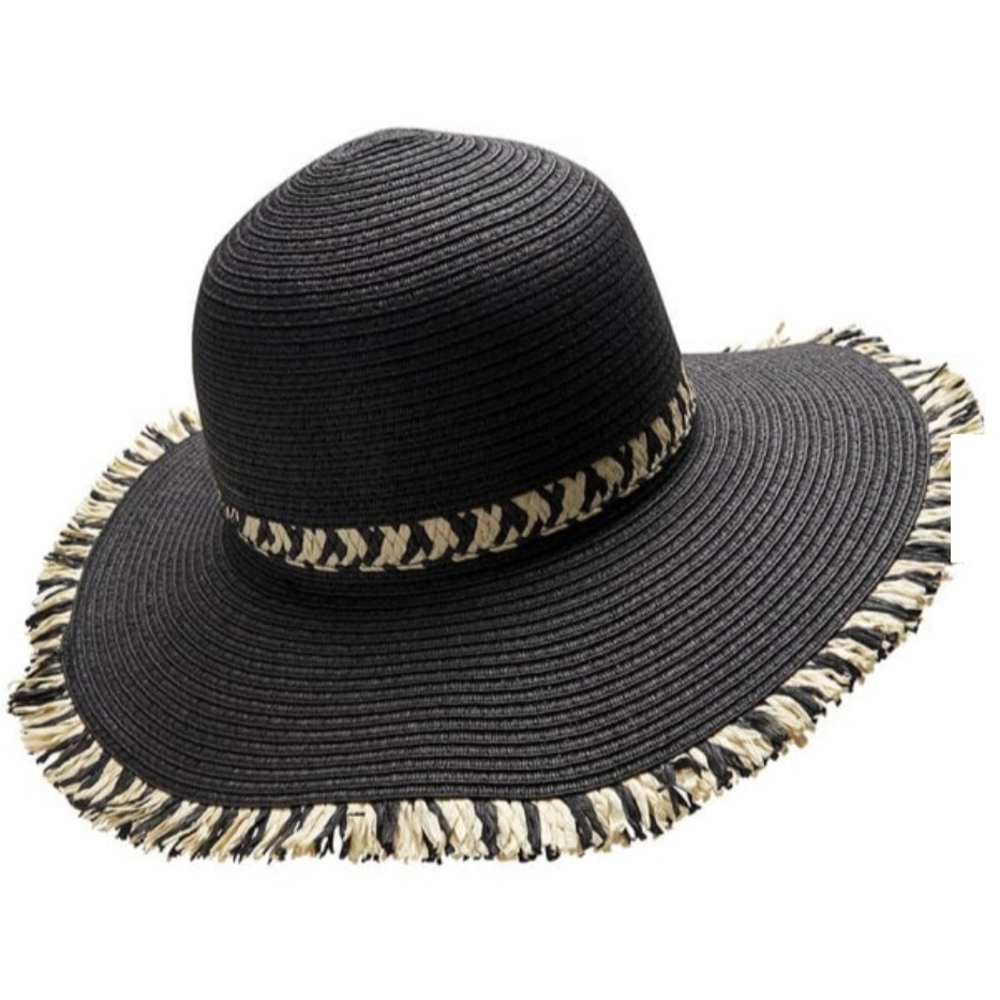 NWT Stylish Black and Tan Floppy Hat  Beautiful 💖 NEW